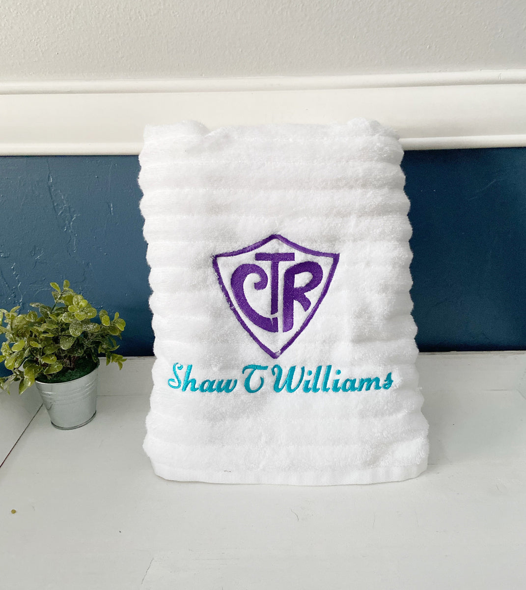 Custom Embroidered Monogram Towels Extra Large Size Plush Bath