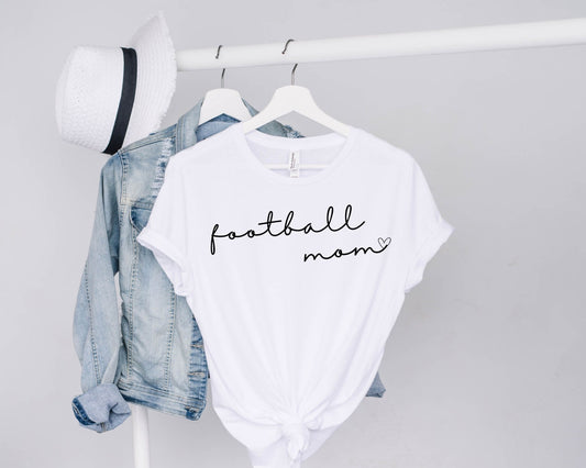 Cursive Football Mom Tee