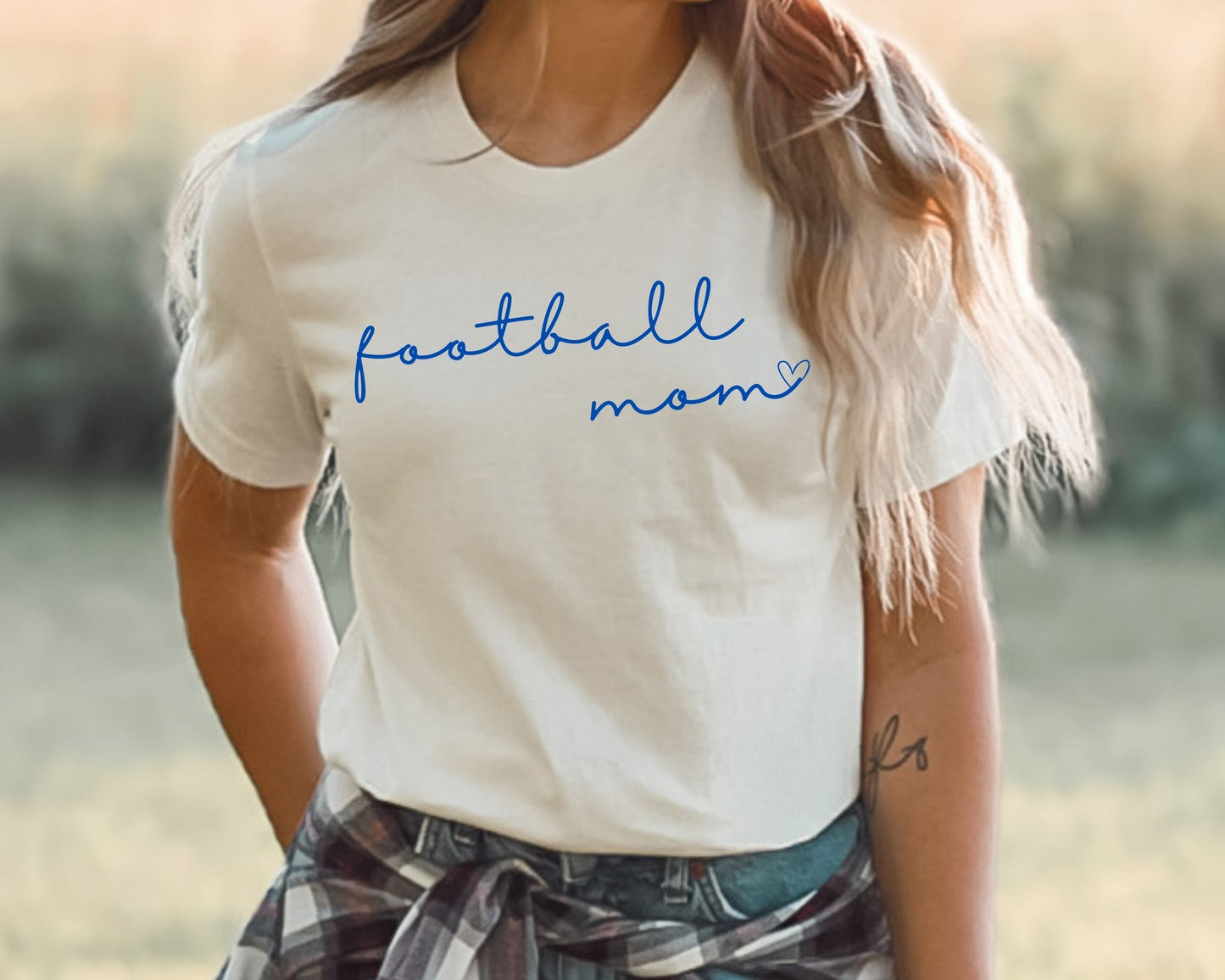 Cursive Football Mom Tee