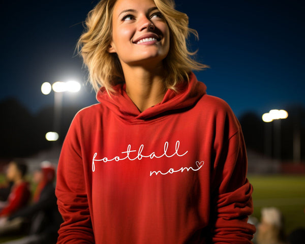 Cursive Football Mom Hoodie