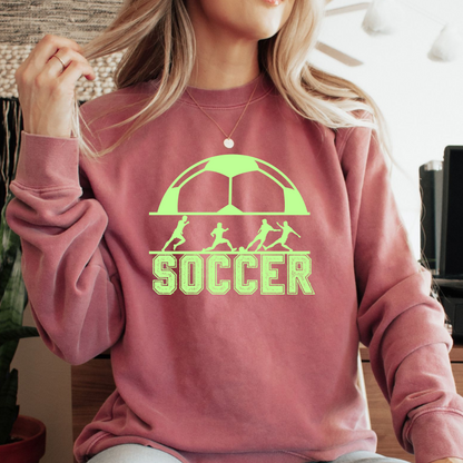 Personalized Soccer Fan Comfort Color Sweatshirt