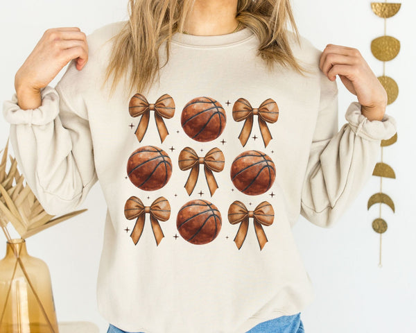 Vintage Basketball & Bows Crew