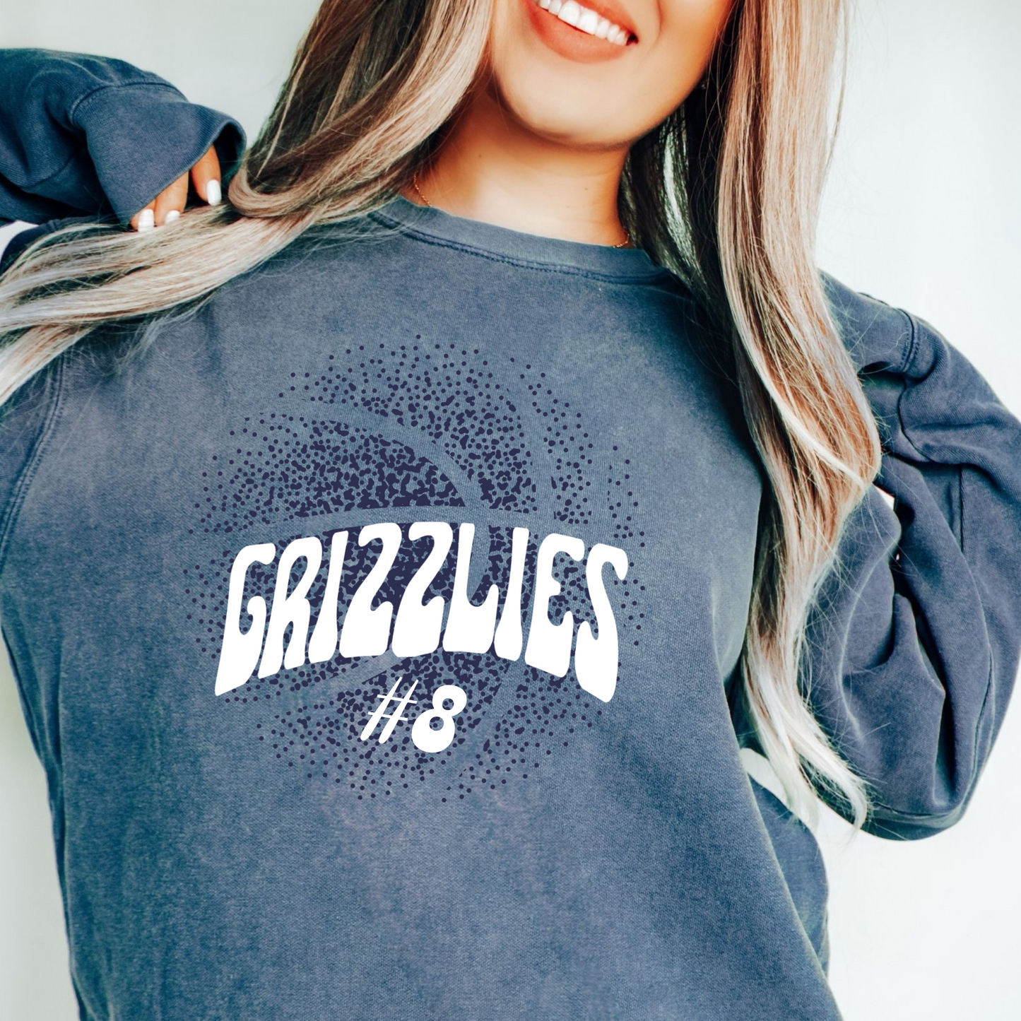 New Font Faded Basketball Comfort Color Sweatshirt