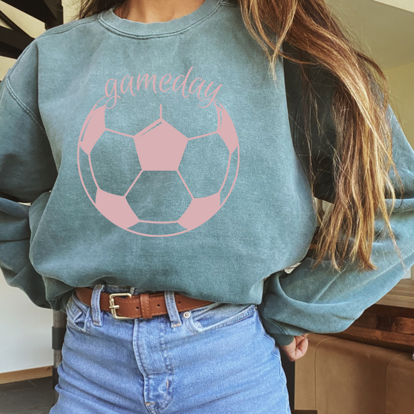 Personalized Soccer Fan Comfort Color Sweatshirt