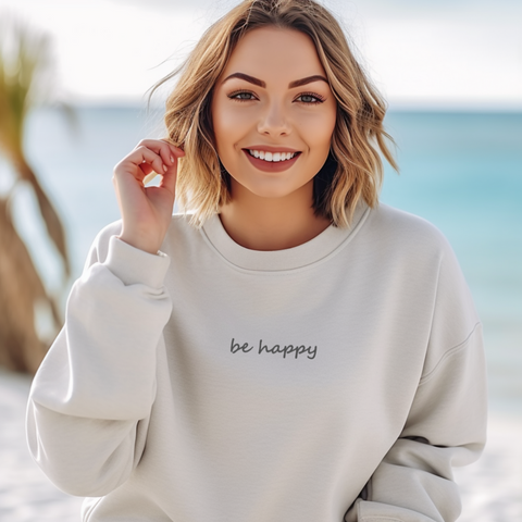 Simple Saying Trendy Embroidered Sweatshirt