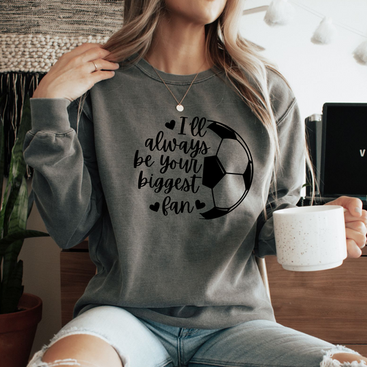 Personalized Soccer Fan Comfort Color Sweatshirt