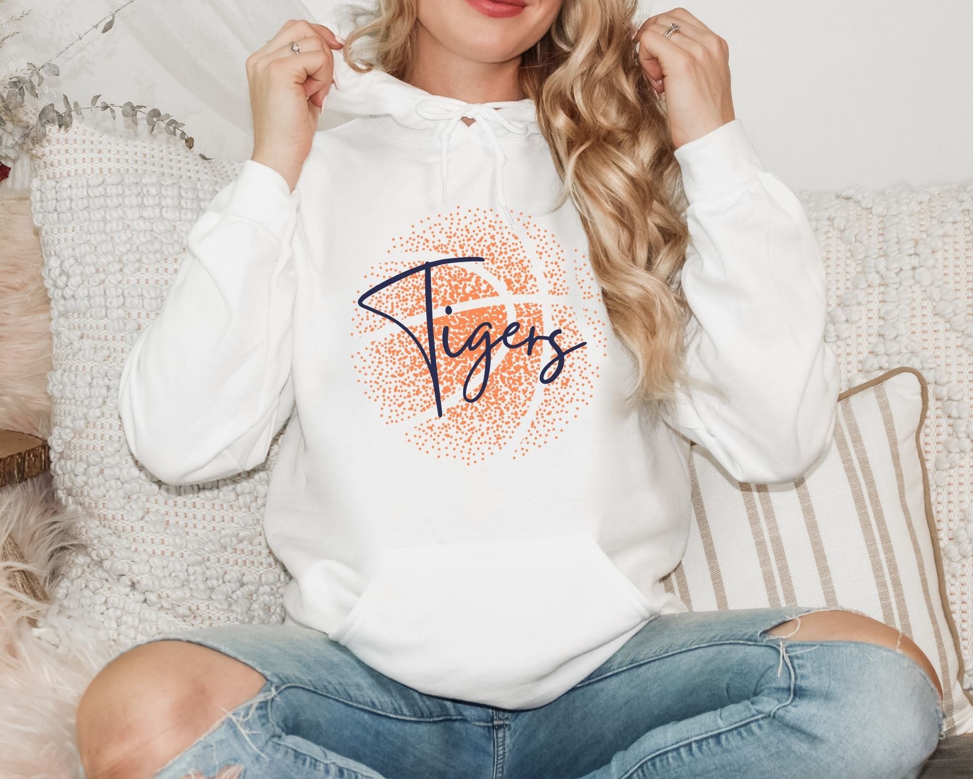 Personalized Faded Basketball Hoodie