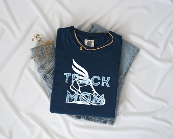 Personalized Track Mom Comfort Tee