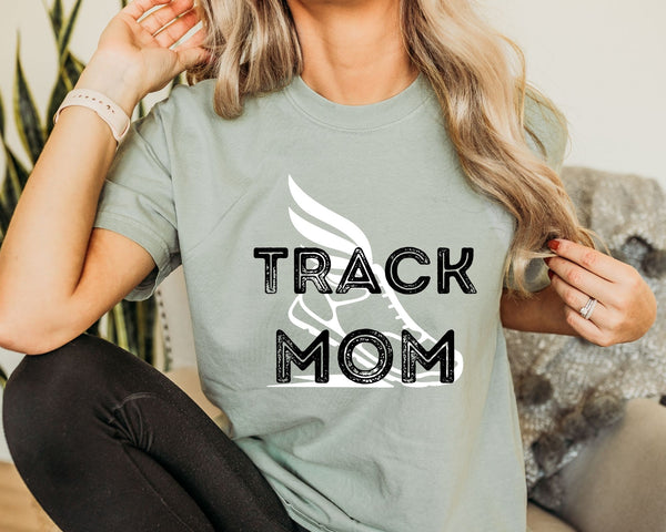 Personalized Track Mom Comfort Tee