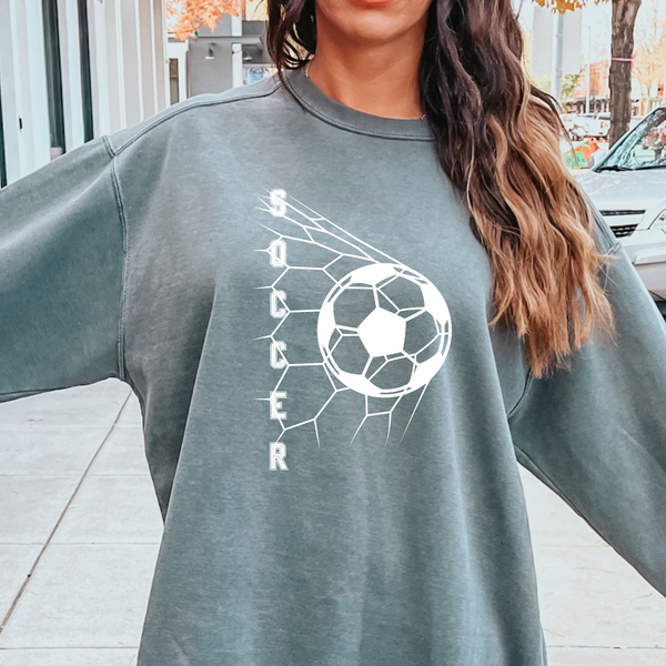 Personalized Soccer Fan Comfort Color Sweatshirt