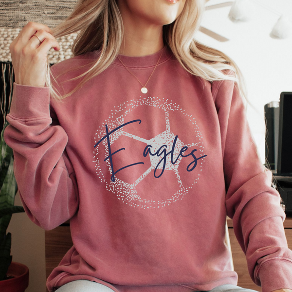 Personalized Faded Soccer Comfort Color Sweatshirt