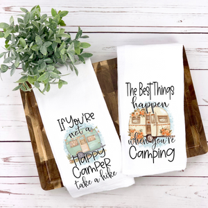 Take a Hike Camping Tea Towel set of 2