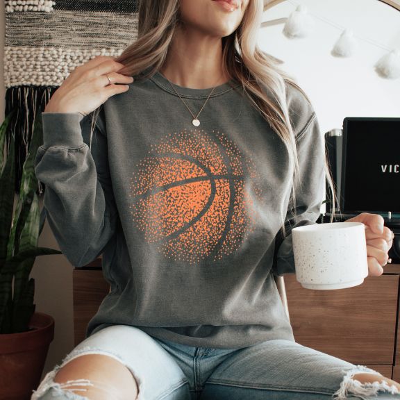 Faded Basketball Comfort Color Sweatshirt