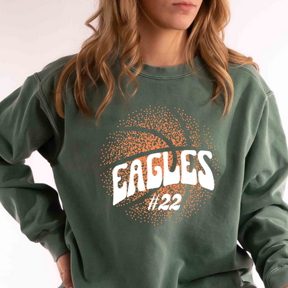 New Font Faded Basketball Comfort Color Sweatshirt