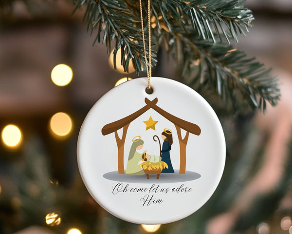 Christmas Ornaments - Handcrafted Nativity Scene