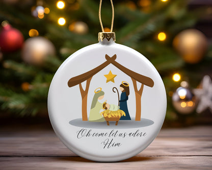 Christmas Ornaments - Handcrafted Nativity Scene