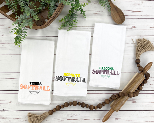 Custom Softball Tea Towel