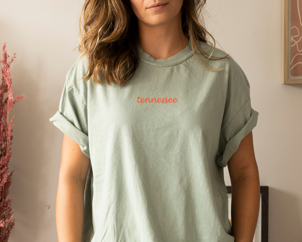 Personalized Embroidered Little State Comfort Color Tee
