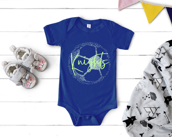 Personalized Faded Soccer Ball Baby Bodysuit