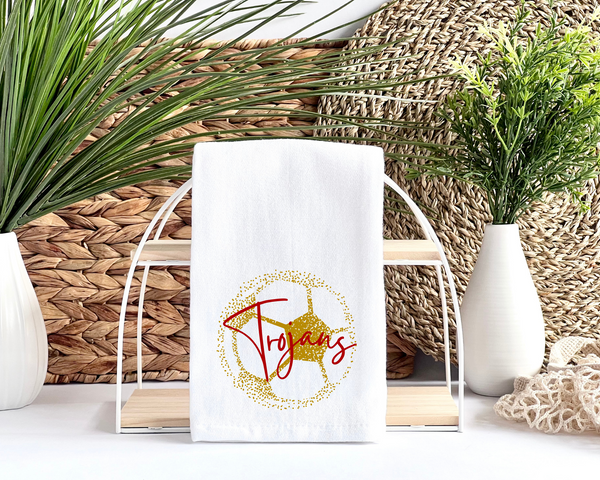 Personalized Faded Soccer Ball Tea Towel