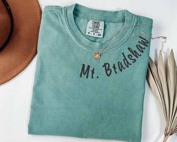 Custom Mr. and Mrs. Embroidered Comfort Color Tee