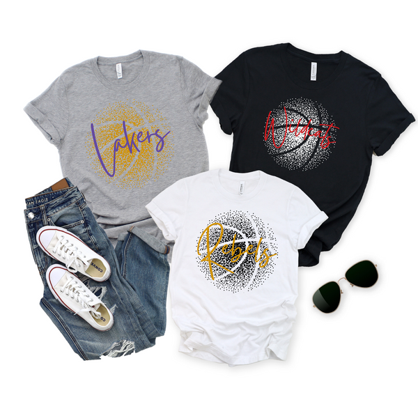 Personalized Faded Basketball Tee