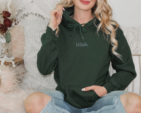 Personalized Embroidered Little State Hoodie