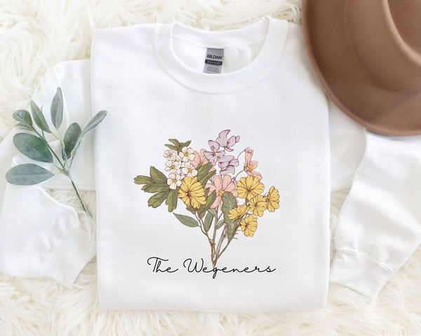 Custom Flower Bouquet Sweatshirt
