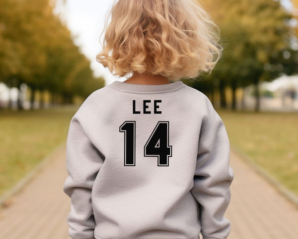 Name and Number Basketball Sweatshirt Youth Size