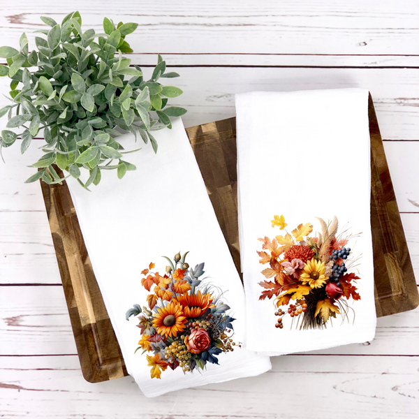 Fall Floral Tea Towels