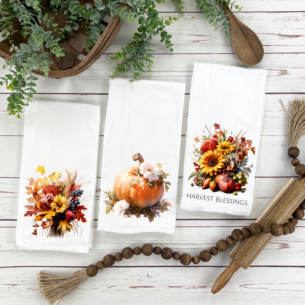 Fall Floral Tea Towels