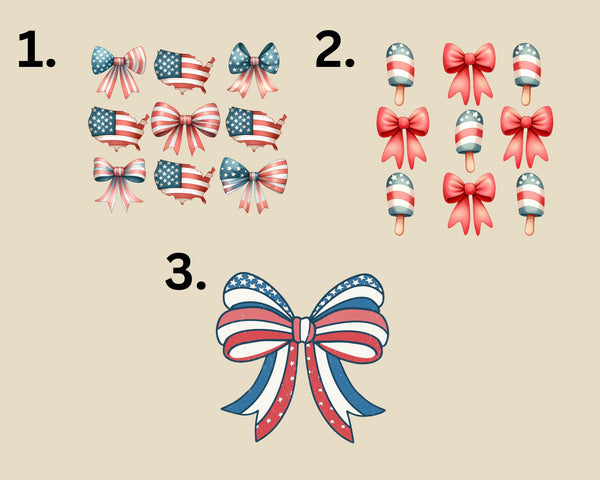 4th of July Bow Tees