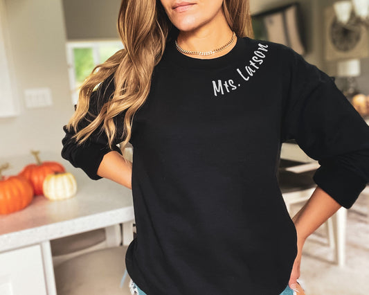 Custom Mr. & Mrs. Embroidered Sweatshirt