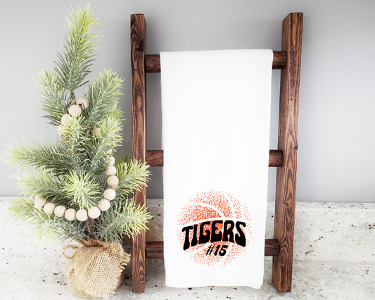 New Font Faded Basketball Tea Towel