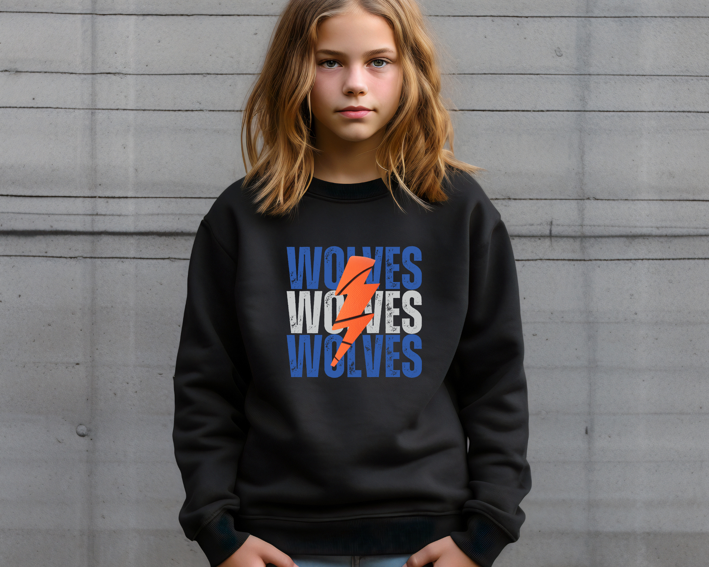 Custom Lightning Basketball Sweatshirt Youth Size