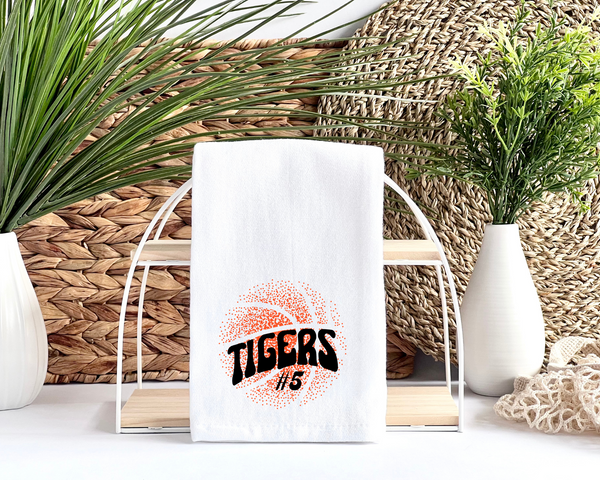 New Font Faded Basketball Tea Towel