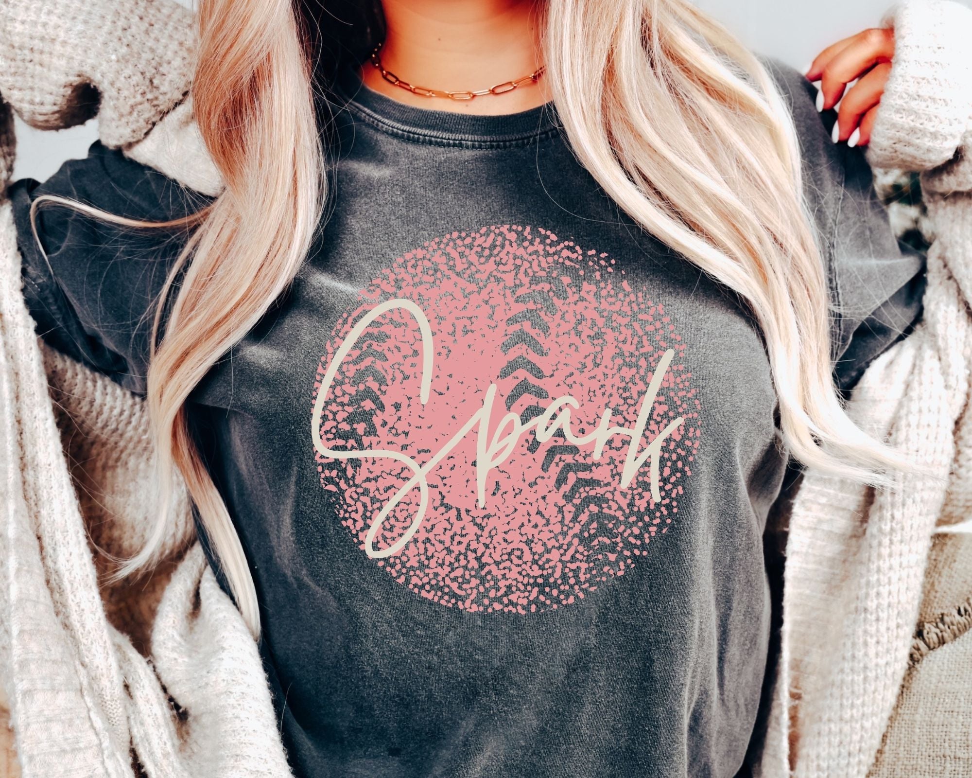 Personalized Faded Softball Tee