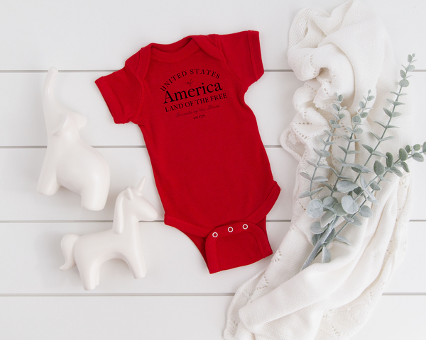 America Baby Bodysuits