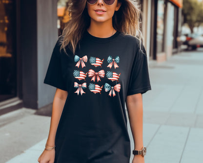 4th of July Bow Tees