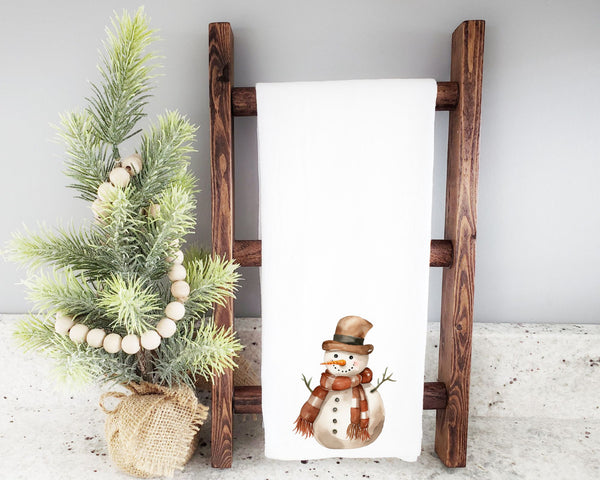 Rustic Snowman Tea Towel