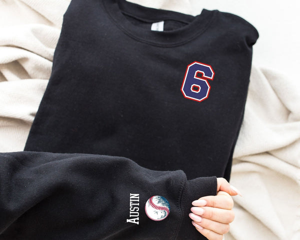 Bandits Baseball Pocket and Sleeve Number Sweatshirt