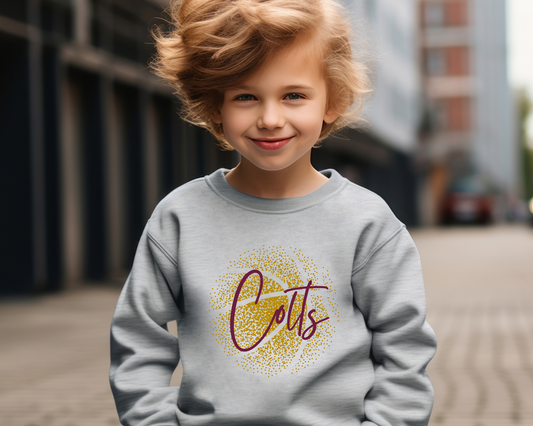 Personalized Faded Basketball Sweatshirt Youth Size