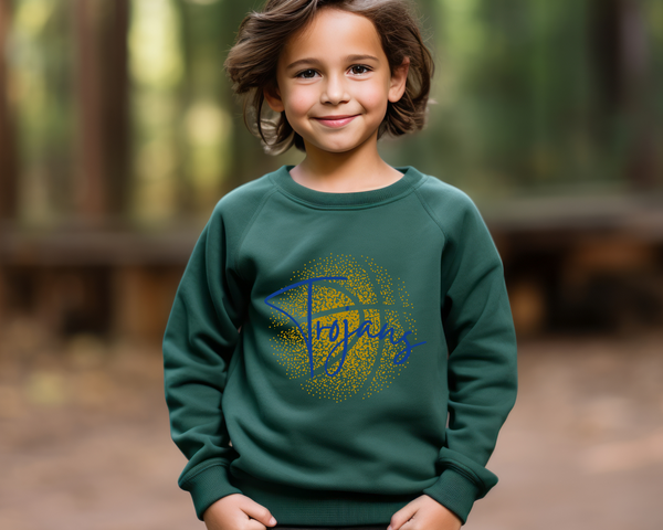 Personalized Faded Basketball Sweatshirt Youth Size