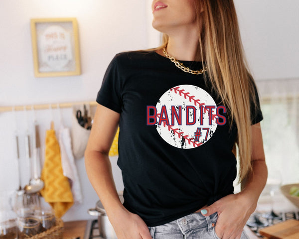 Bandits Baseball Distressed Ball Tee