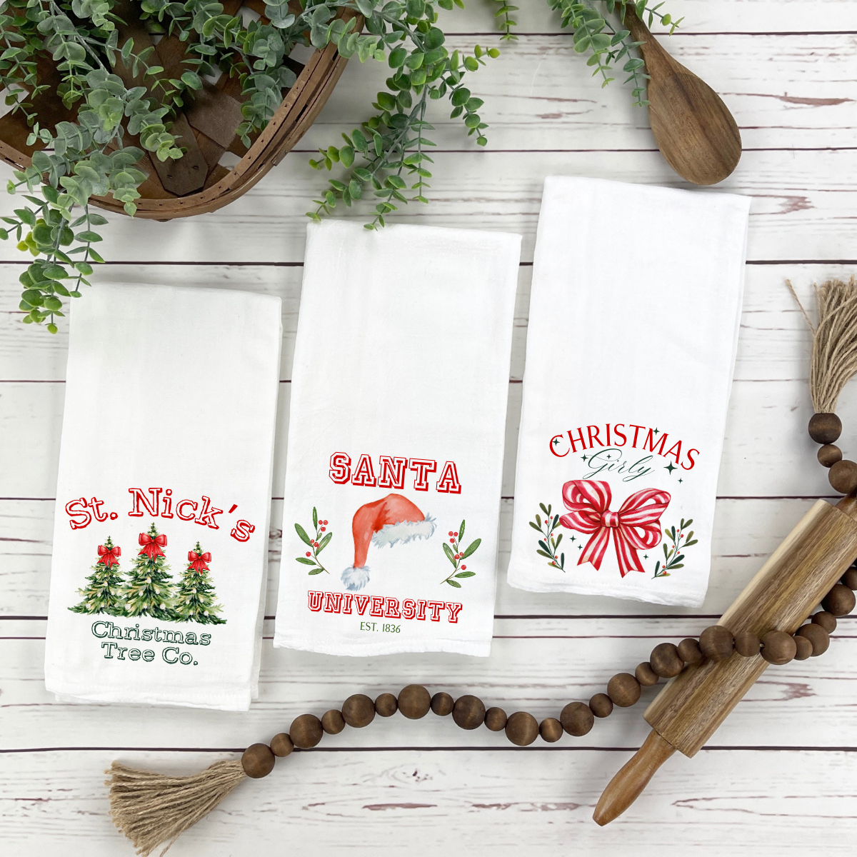 Festive Holiday Tea Towels