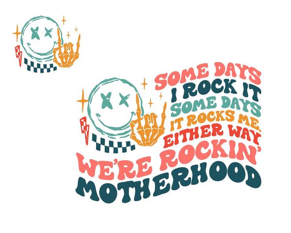 Motherhood Rock On Green Smile Hoodie