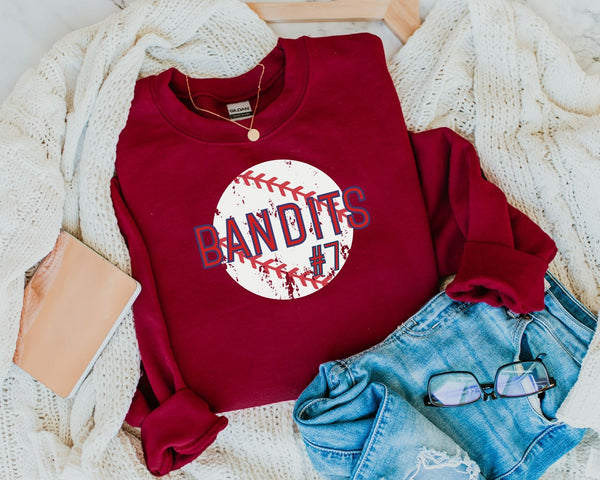 Bandits Baseball Distressed Ball Sweatshirt