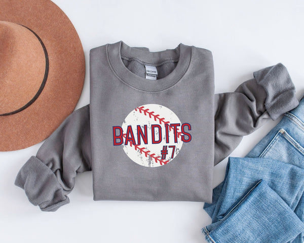 Bandits Baseball Distressed Ball Sweatshirt