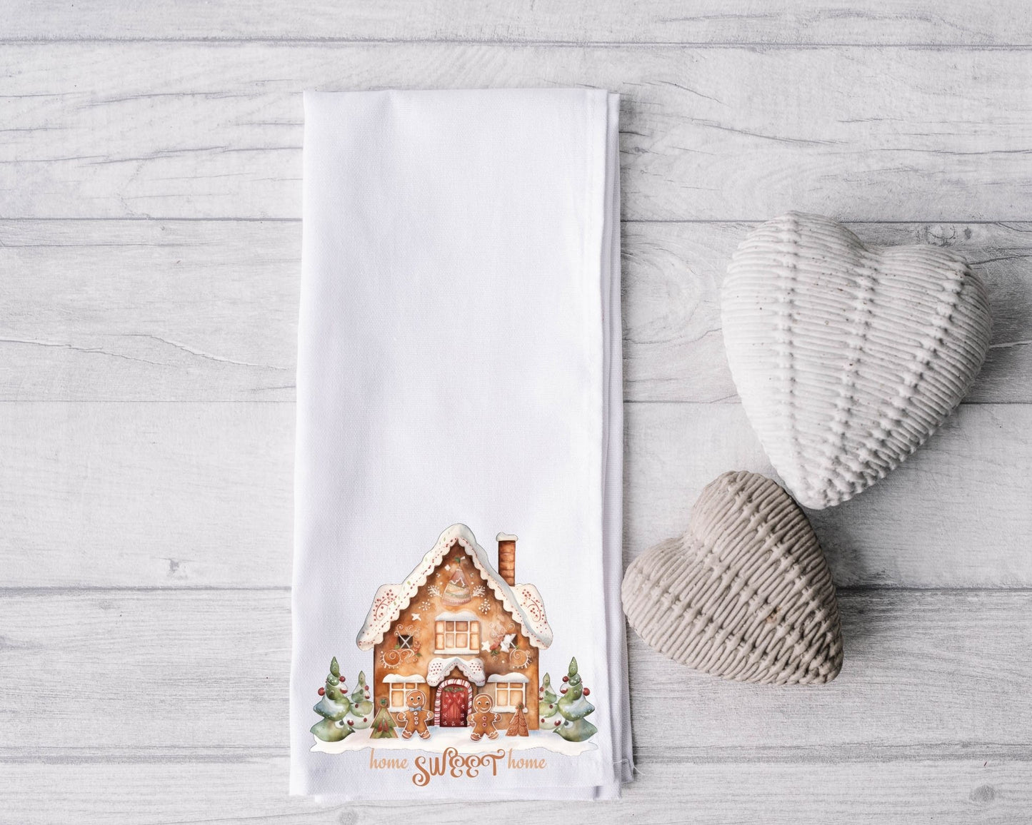 Festive Gingerbread House Tea Towel