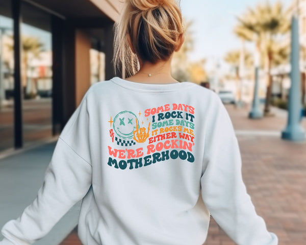 Motherhood Rock On Green Smile Sweatshirt